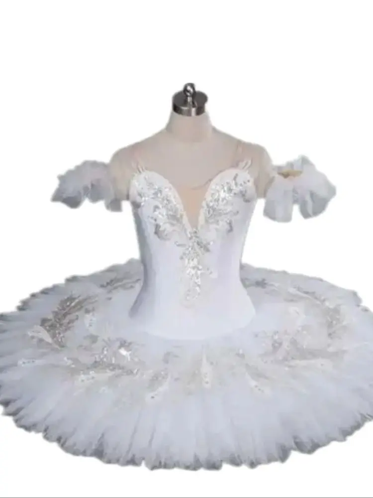 Tutú de Ballet profesional romántico, tutú blanco de Swan Lake para niña y mujer, disfraces de baile de fiesta, tutú de Ballet, vestido de retazos blanco, 1 unids/lote