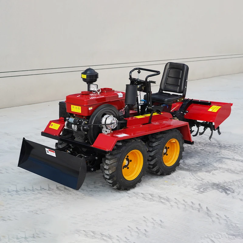 Hot selling agricultural machinery 25-40 horsepower multifunctional small tracked rotary tiller micro tiller