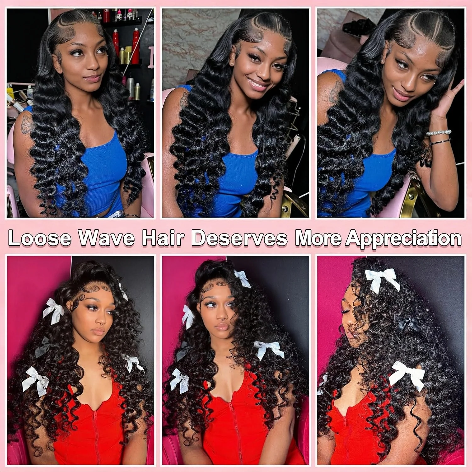 Loose Wave 13x6 HD Lace Frontal Wigs Human Hair Lace Front Water Wave Human Hair Curly Wigs Pre Plucked with Baby Hair for Women image 6