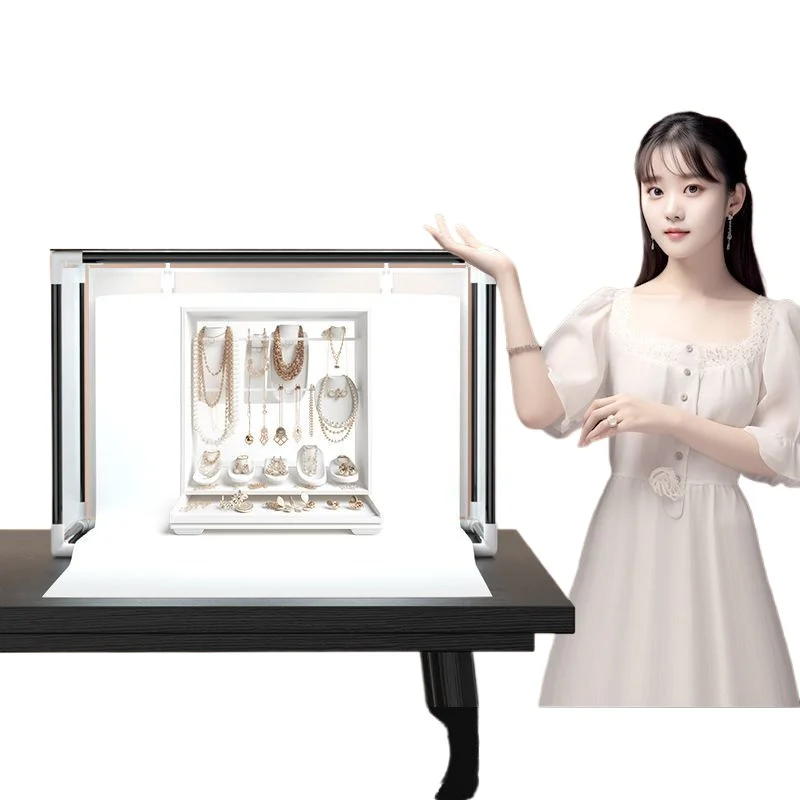

Special still life photo props for small products in the studio led portable simple cabinet light box high-brightness soft light