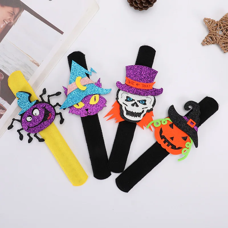 

New Halloween Clap Circle Decoration Pumpkin Skull Spider Funny Wristband Ghost Festival Mall Party Event Costume Props Cosplay