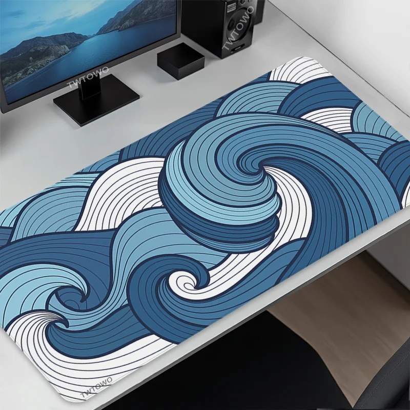 

Mouse Pad Gaming Great Wave Blue printon demand Home Large Custom Mousepad XXL Natural Rubber Carpet Office Table Mat
