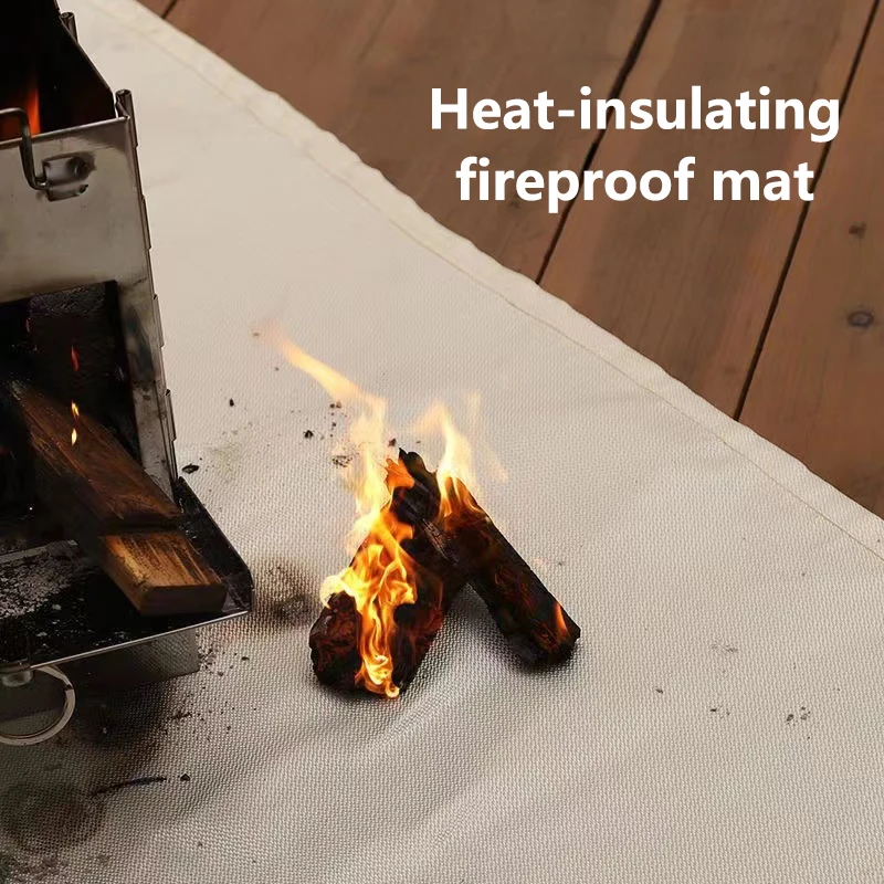 

1pc Outdoor Camping Fireproof Cloth Picnic Barbecue Insulation Mat Flame Retardant High Temperature Fire Blanket Fiberglass Mat
