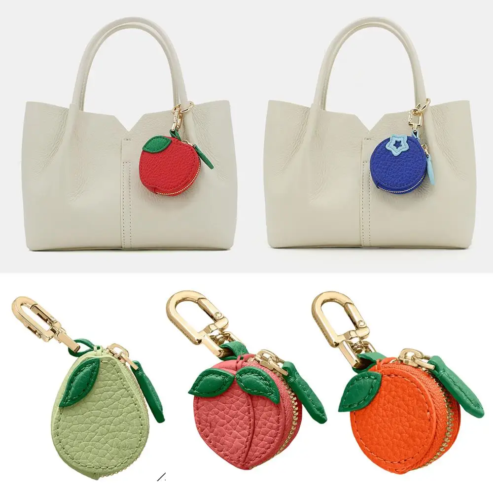 

Colorful Key Chain Small Coin Purse Cute Bag Pendant Mini Pouch Orange Fruit Shape Decor Bag Charm Supplies Useful Wallet