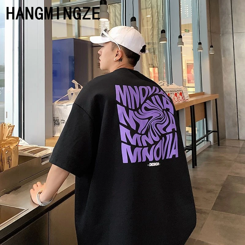 American 260GSM Printed T-shirts Men Oversized Summer Cotton Short Sleeve Tees Ins Male Top Streetwear Versatile Couple Clothes
