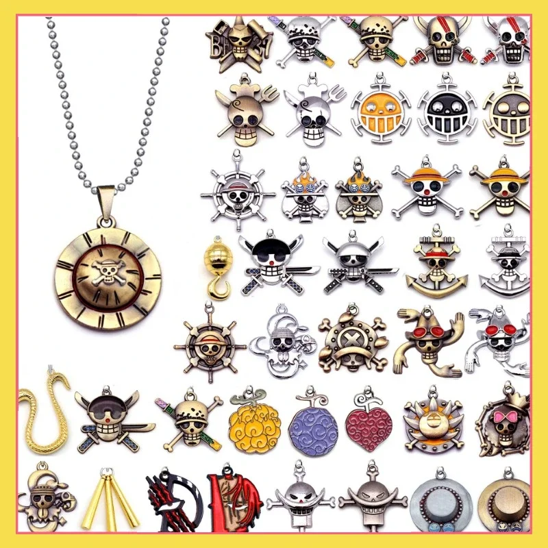 

New One Piece Anime Peripheral Necklace Chopper Pendant Luffy Ace White Bearded Straw Hat Decoration Children's Birthday Gift