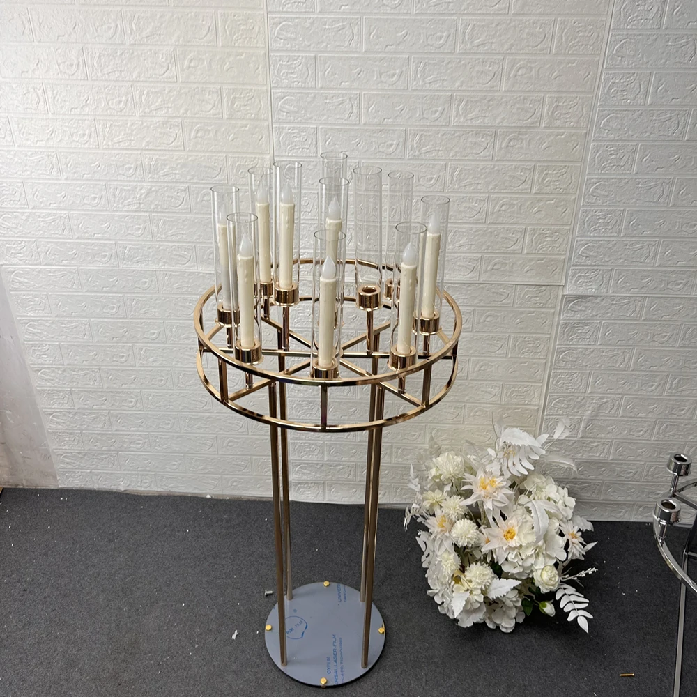 4 PCS Wedding Candelabra 12 Heads Candle Stands Acrylic Flowers Rack Table Party Tables Decoration