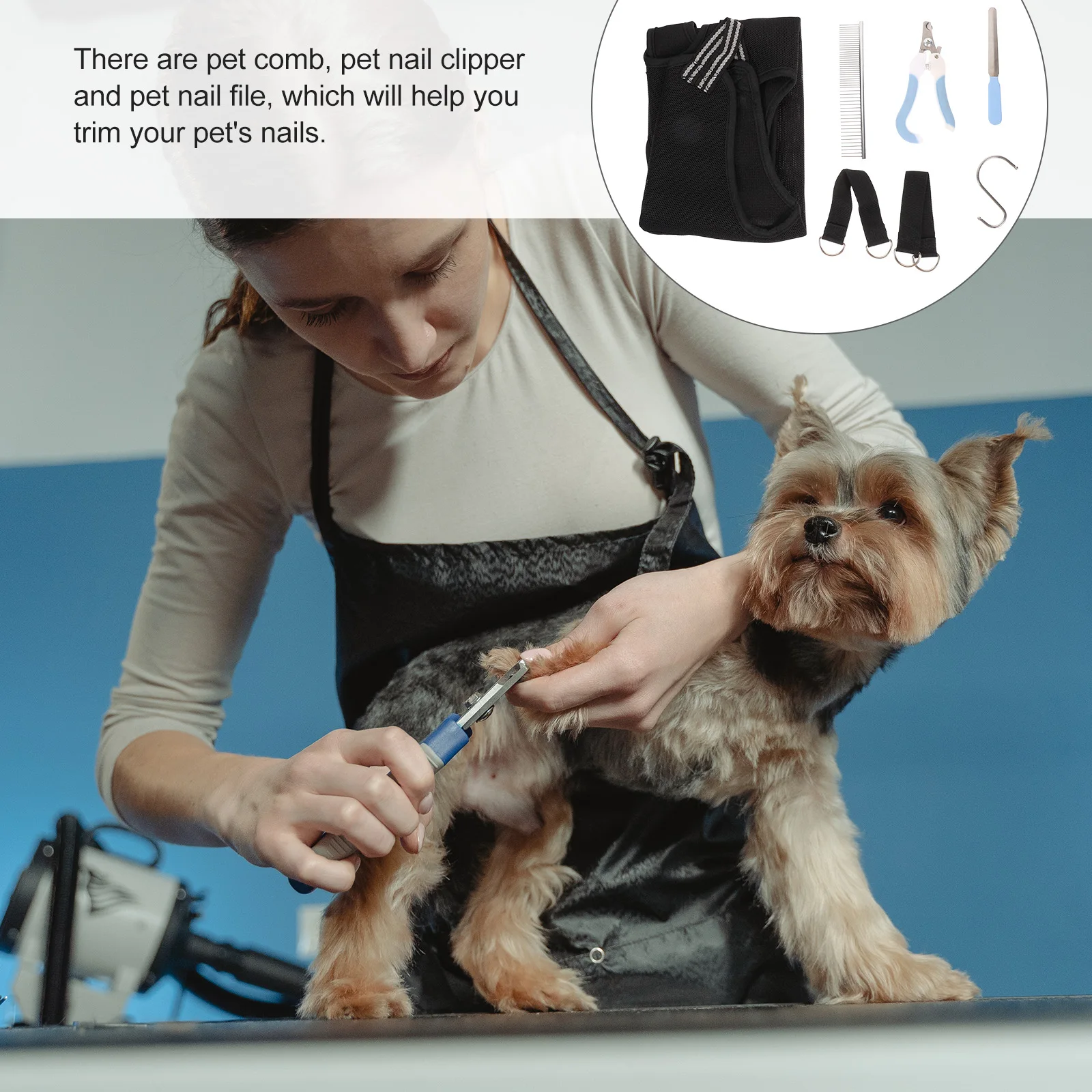 

1Set Professional Pet Grooming Hammock Breathable Nail Trimming Sling Dog Cat Grooming Tools Nail Clippers File