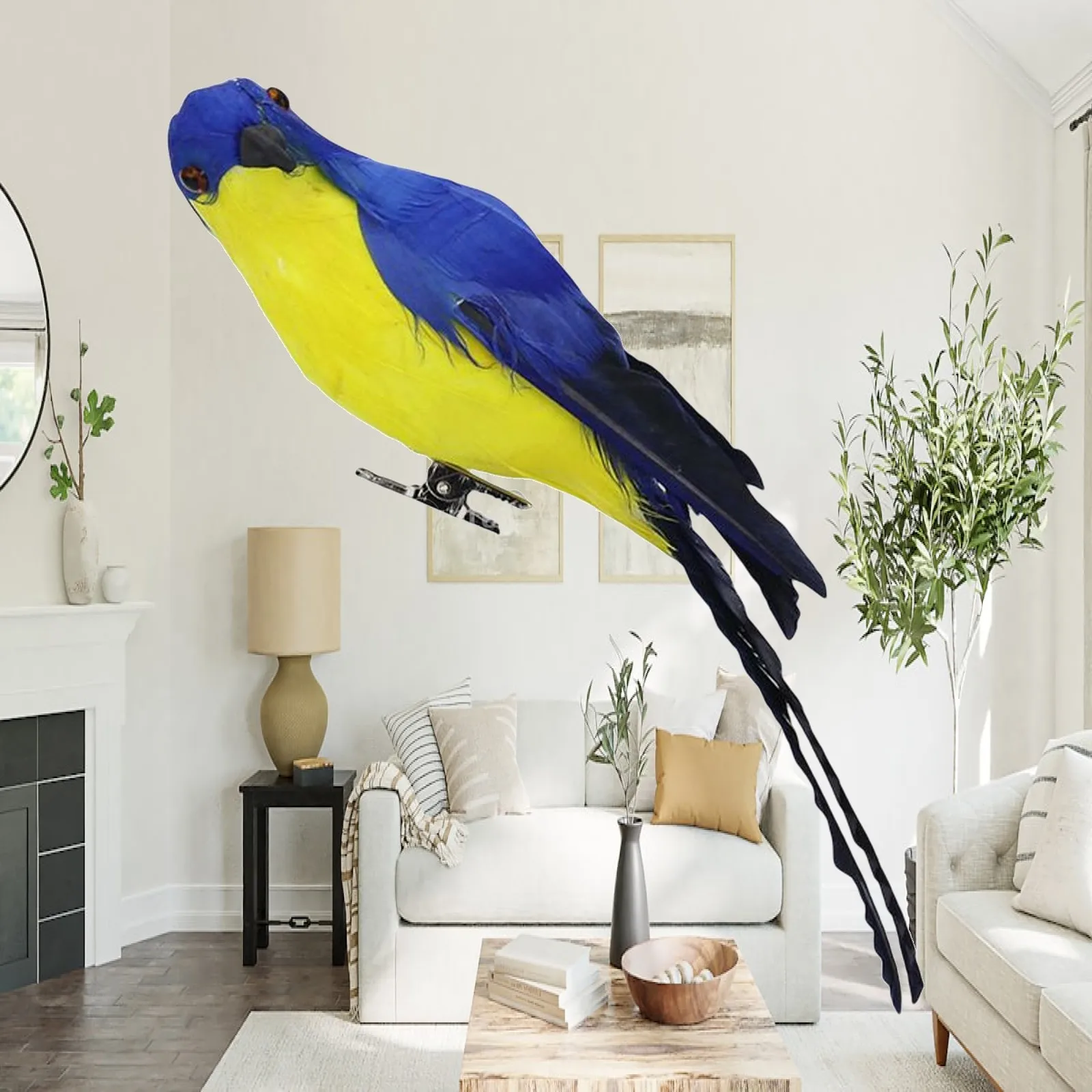 Lifelike Artificial Birds Simulation Parrot for Outside Porch Pathway Patio Yard Lawn Decor