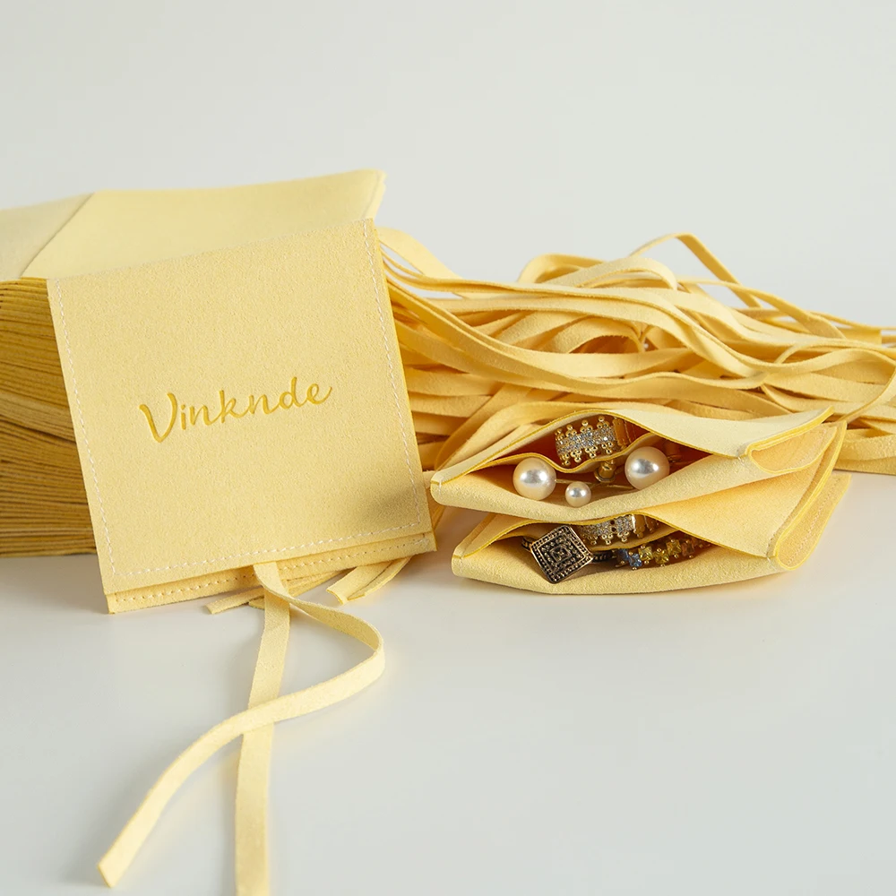 

100 шт./лот, замшевые мешочки для ювелирных изделий из микрофибры с разделителем, упаковочные сумки для свадебной вечеринки, сумка-органайзер для колец и сережек