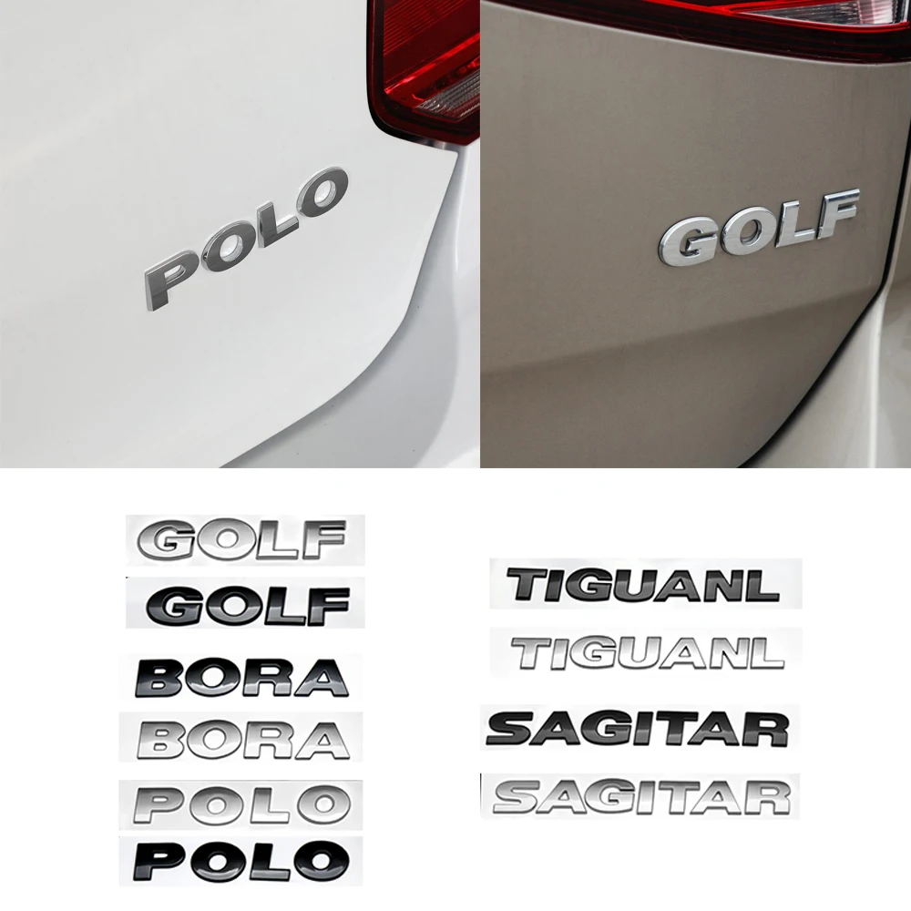 3D ABS Car Trunk Sticker Letters Logo Emblem Sticker Decor For Volkswagen VW Golf Polo Bora Tiguanl Sagitar Auto Decoration