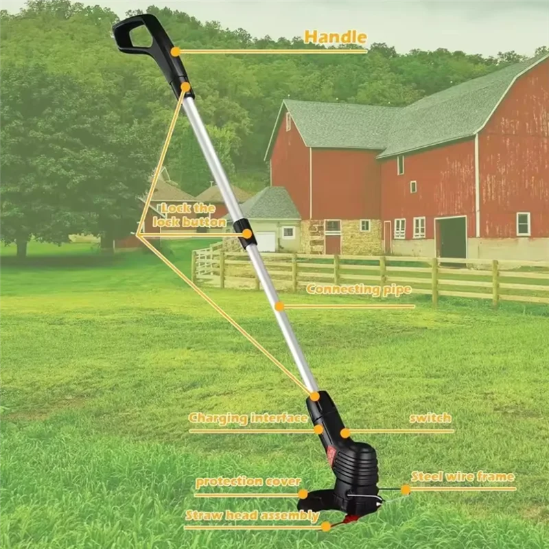AT02-Convenient Household Lawn Mower With Rechargeable Lithium Battery, Ideal For Garden Weeding
