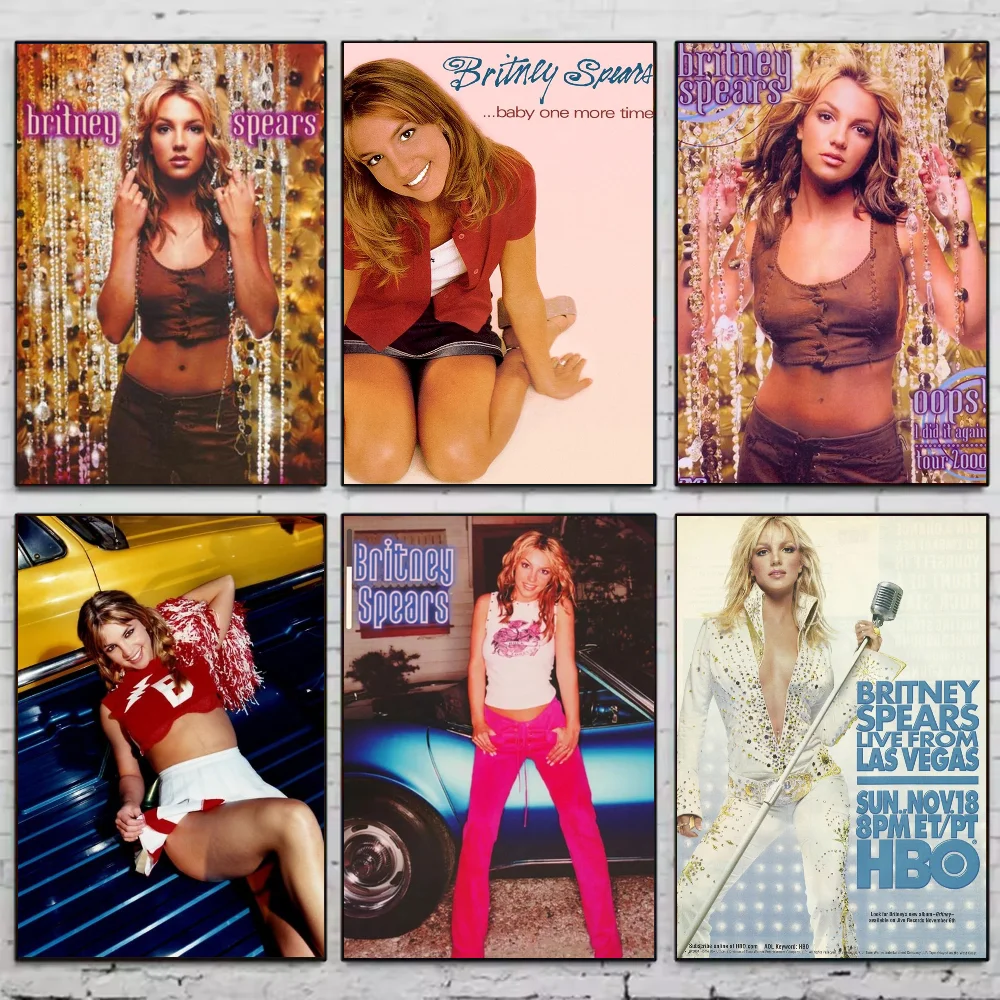 Retro Singer Britney Spears Poster HD art sticky wall waterproof home living room bedroom bar aesthetic decoration