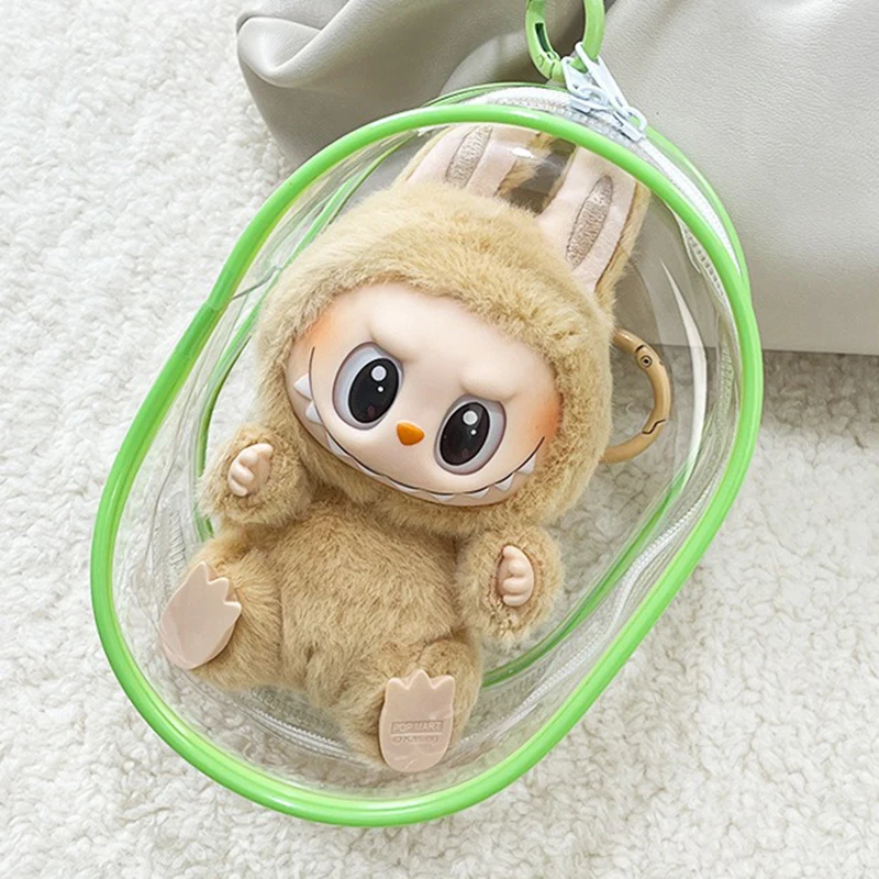 15cm Labubu Transparent Protective Cover Monster Toy Elf Doll Cover Storage Box Cute Elf Plushie Display Cover for Party Dolls