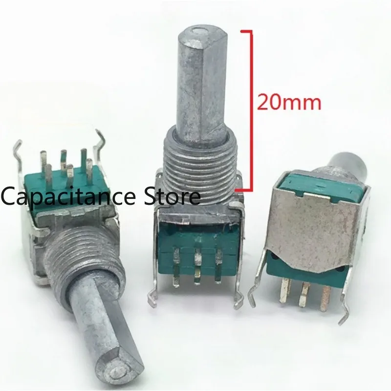 5PCS Type 09 Precision Volume Potentiometer Dual B50K Axis Length 20mm Half  with Bracket