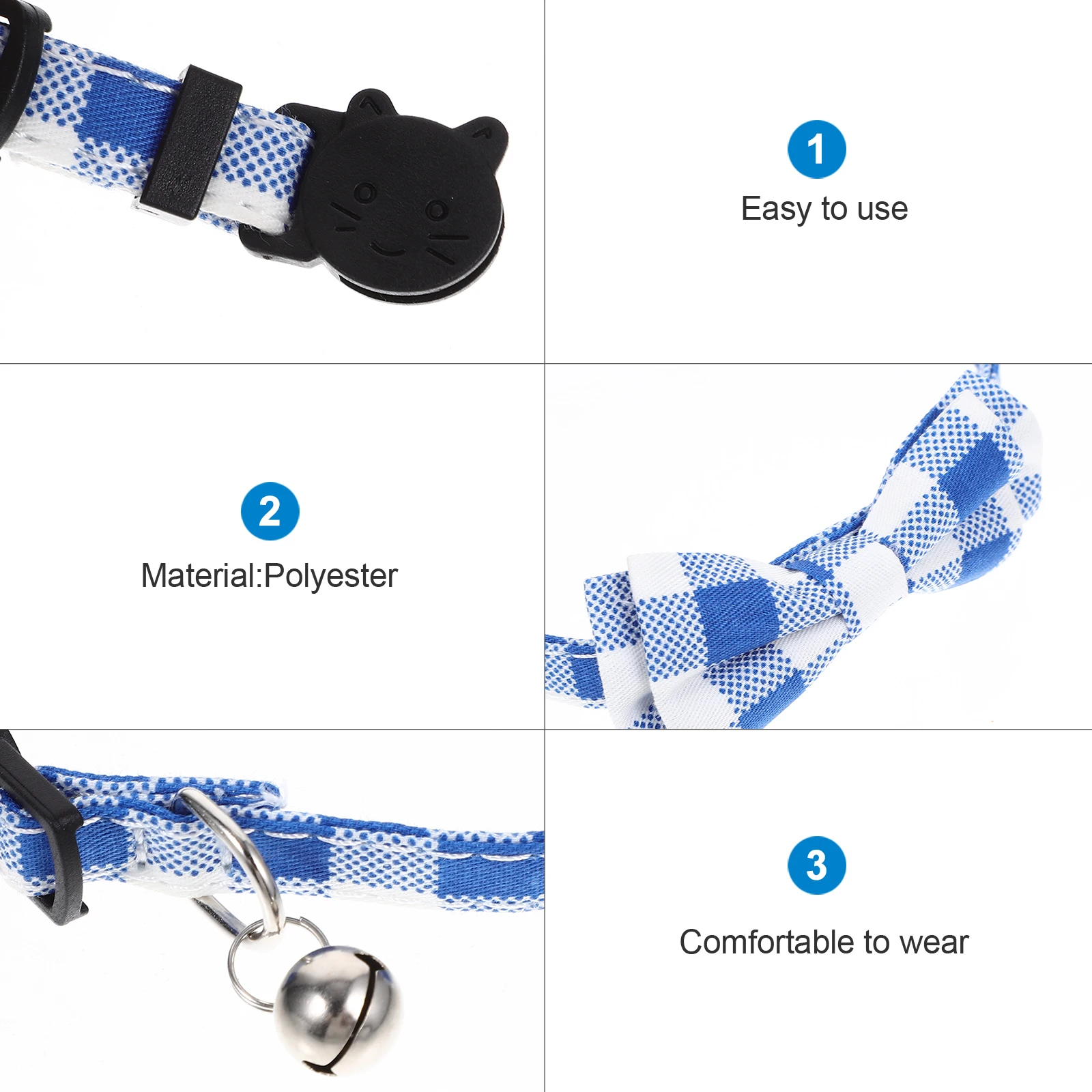 

Cat Bowtie Collar Adjustable Cute Cat Collar Bell Pendant Adorable Pet Accessory Party Holiday Decoration Pet Accessory