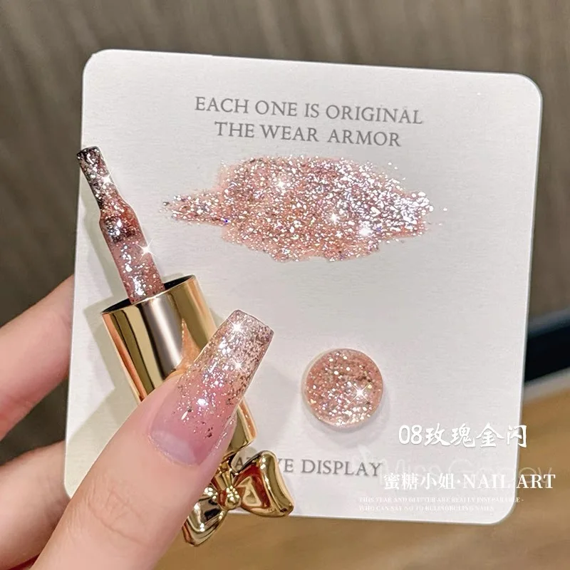 ยาทาเล็บเจลกลิตเตอร์ SHAKA 10 มล. 9 สี รุ่น White Nails Star Series กลิตเตอร์สีแพลตตินัม 2025 สำหรับทำเล็บสีน้ำตาล สำหรับคริสต์มาส