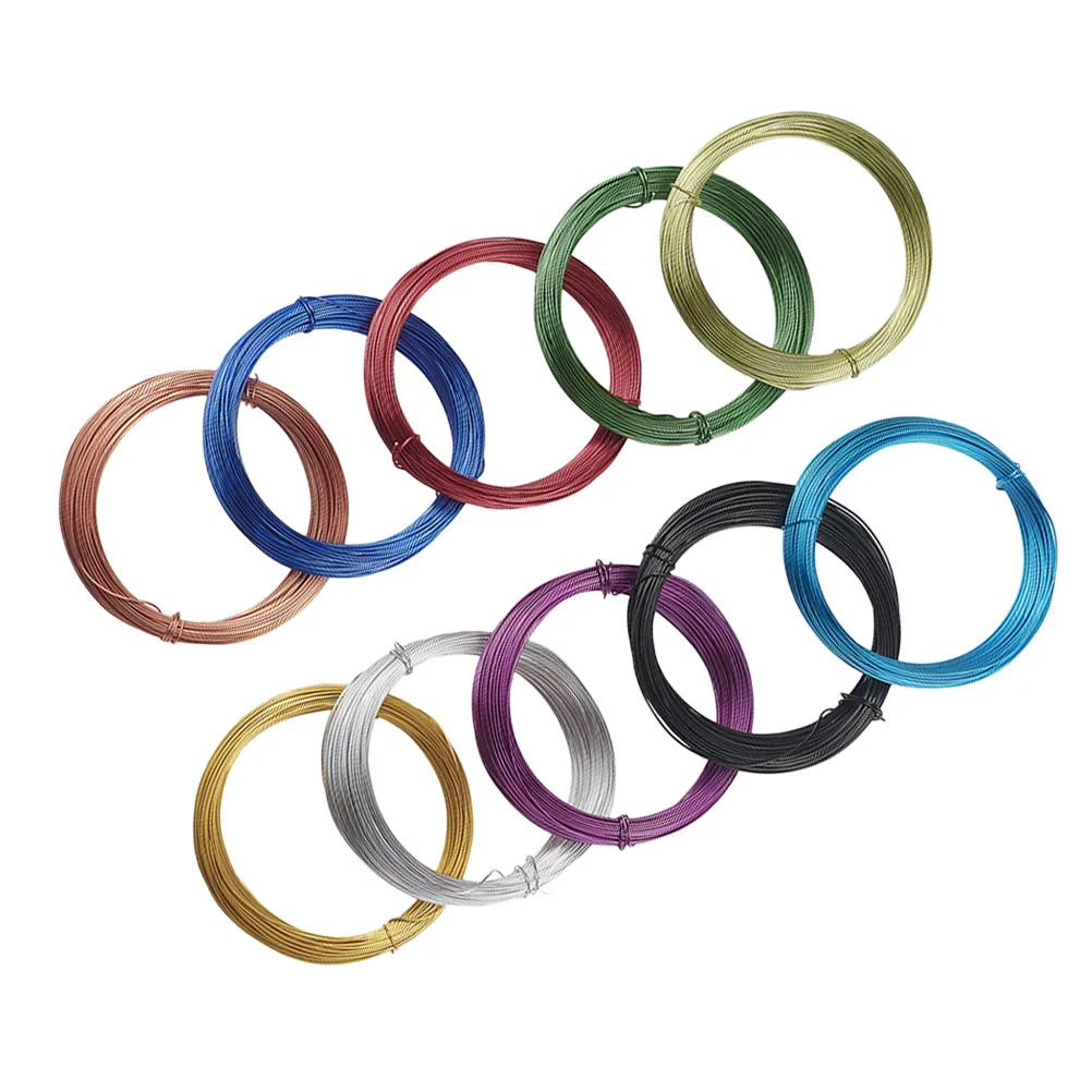 

1Set 10 Rolls Electrophoresis Aluminum Wire 0.8mm 20M Per Roll Flexible Rustproof DIY Jewelry Making for Beading