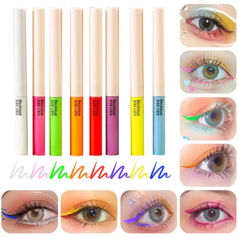 UV Neon Liquid Eyeliner Pen Waterproof Quick Drying Cosmetics Eye Bright Fluorescent Eyeliner Makeup Color U3V4