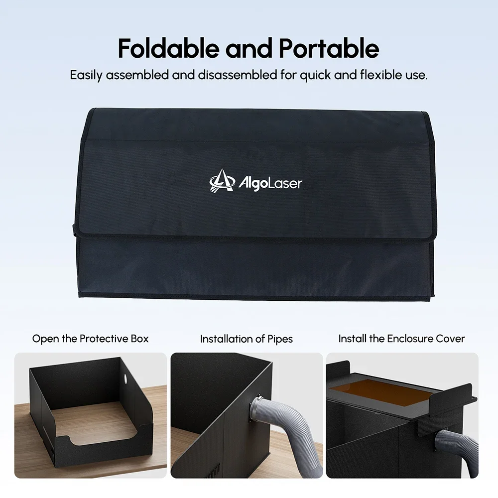 AlgoLaser Foldable and Smoke-proof Laser Engraver Enclosure Safe Dust-Proof Cover Equipped With Fan Durable Shell Claw Machine