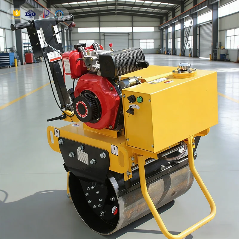 Small Hand Push Single Drum Vibratory Road Roller 500kg Mini Compaction Machine for Narrow Construction Site Road Repair