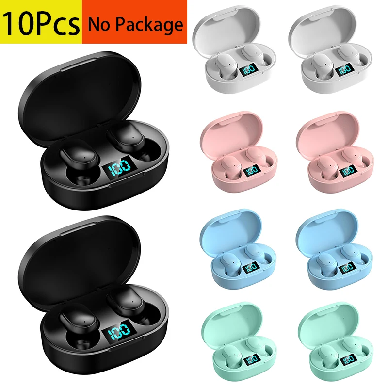 

10Pcs E6S Earphone TWS Waterproof Wireless Earbuds LED Display Headphone Mini in Ear Sports Gaming HiFi Button Control