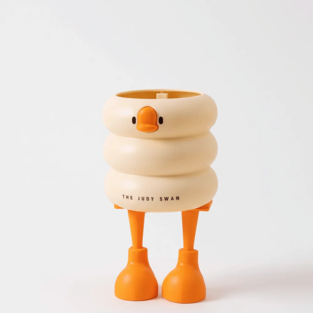 Large-capacity Duck-Shaped Desk Organizer Ice Cream Theme Cartoon Design Pen Holder Duck Shape Multi Functional