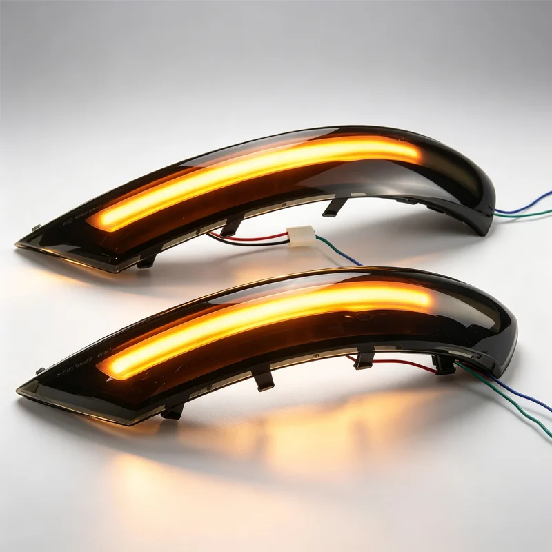 For VW Touareg 2007-2010 Dynamic LED Side Mirror Sequential Turn Signal Lights  Flowing Water Effect, Plug & Play.
