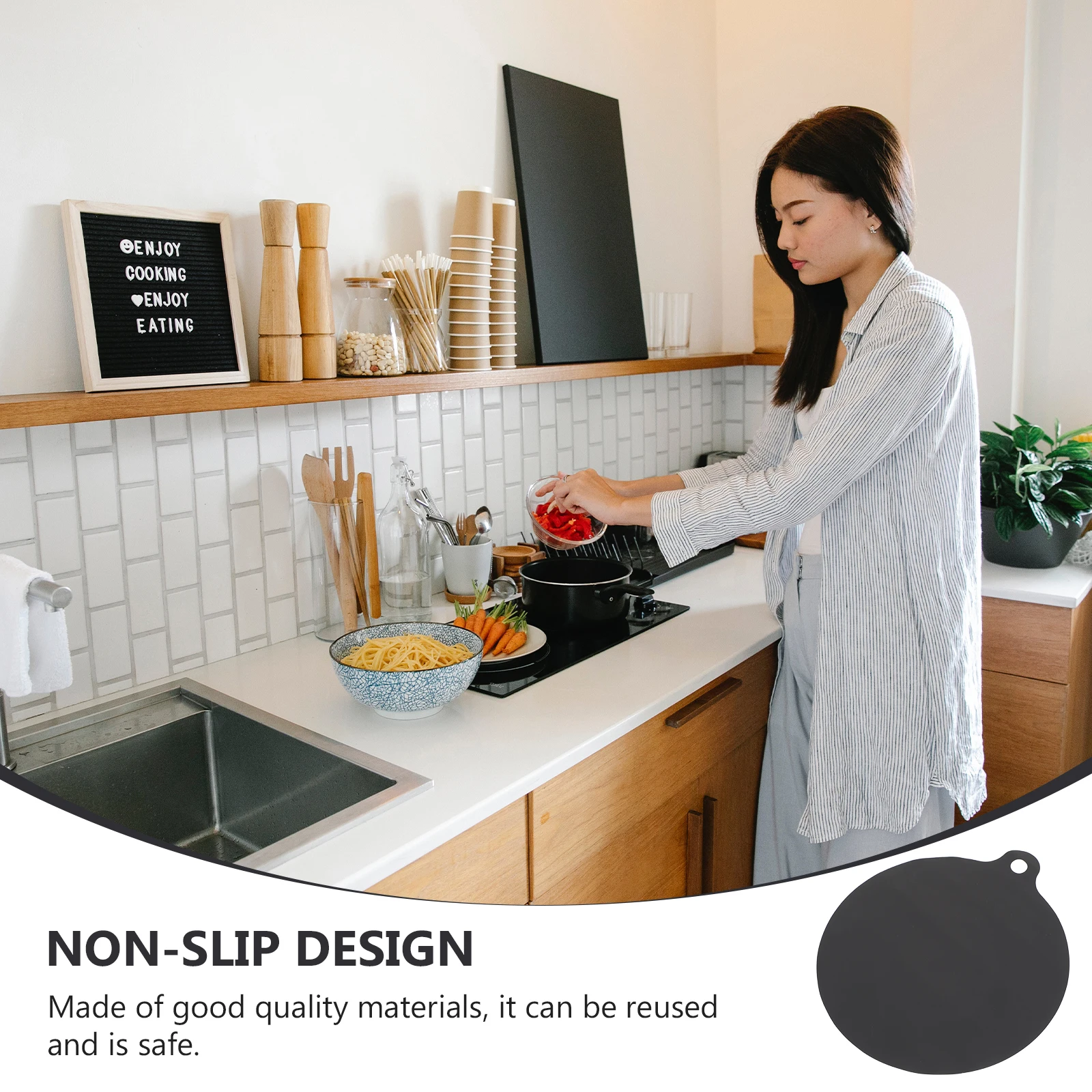 

2pcs Induction Cooktop Mat Silicone Countertop Protector Pad Heat Resistant Oil-Proof Nonstick Cooking Mat For Electromagnetic