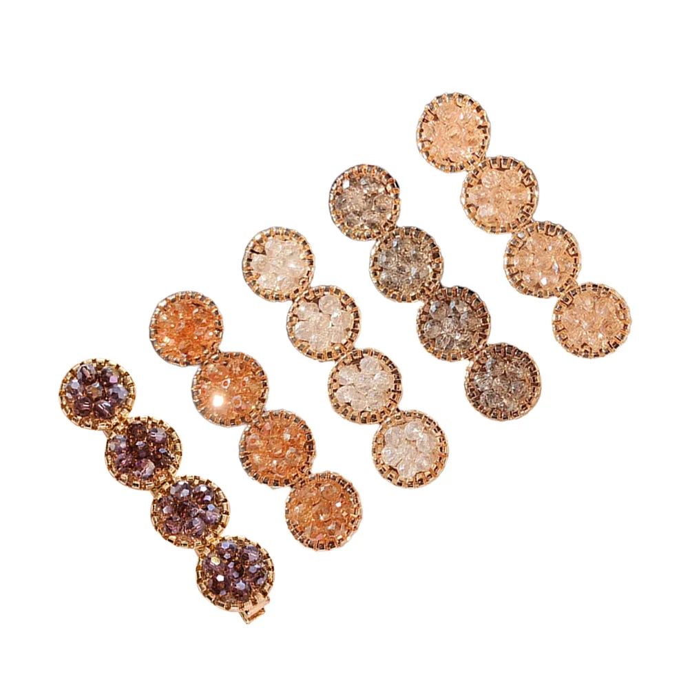 

5pcs Duckbill Hair Clips Rhinestone Bang Barrette Elegant Bobby Pins Women Styling Accessories Hair Pins For Travel Fashion