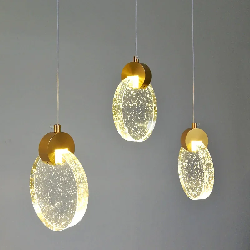 

Modern Led Pendant Light Bedside Decor Acrylic Chandeliers Hanging Lamp For Bedroom Living room Dining room Kitchen Stairs Light