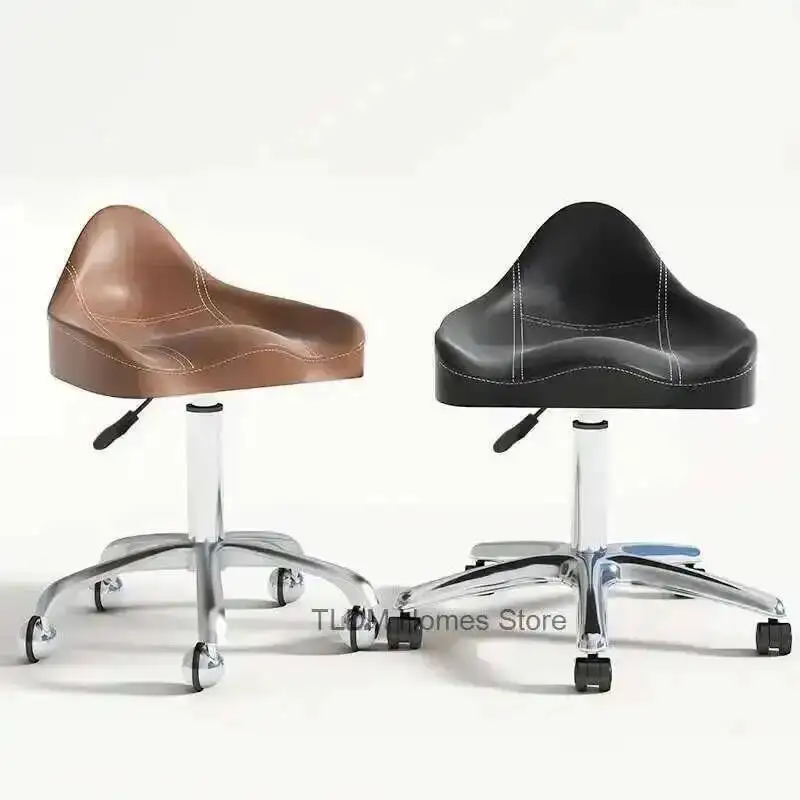 

Salon Nordic Wrought Iron Barber Chairs Beauty Special Barber Chair Modern Rotating Lifting Stool with Wheels Home Makeup Chair
