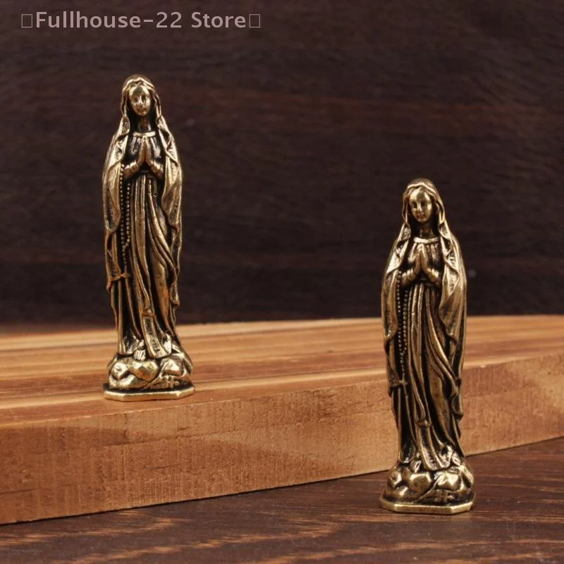 【MAX-22】1 Uds. Figura de María de latón colgante figura de María de latón estatuilla de la Virgen María Vintage de cobre puro