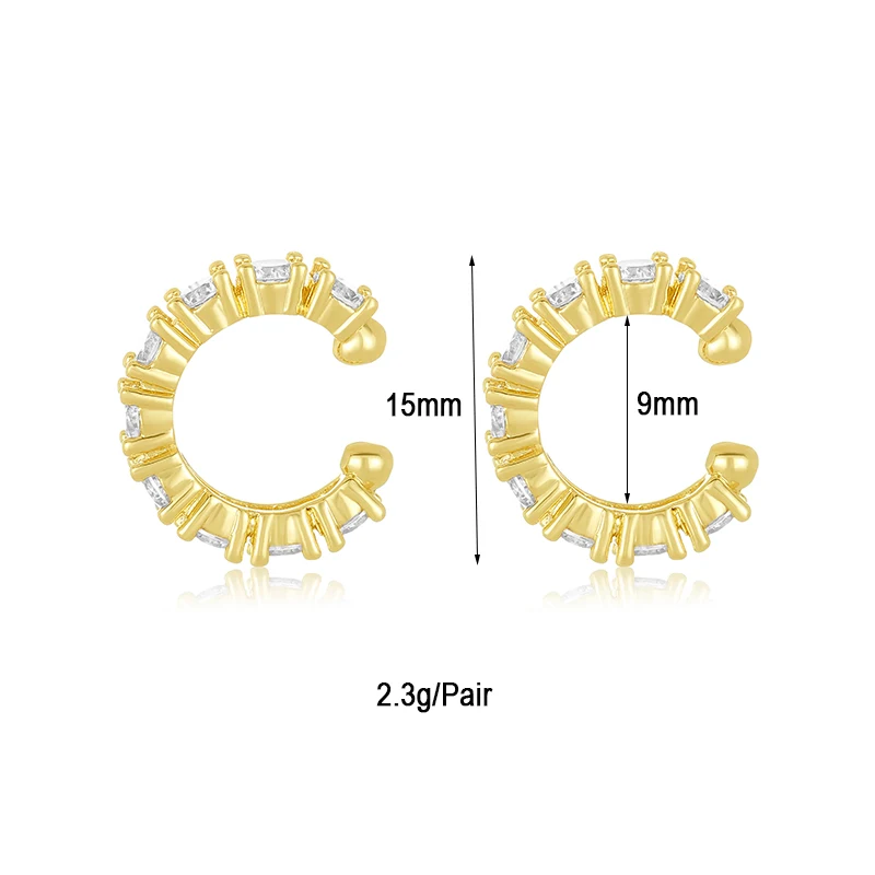 CRMYA Gold-plated Hoop Clip Earrings For Women Punk Style Cubic Zirconia Big Huggies Earrings Set 2023 Women Jewelry Wholesale