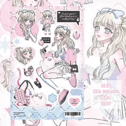 Girl Character Sticker Ins Korean Style Cute Guka Mobile Phone Case Handbook Diy