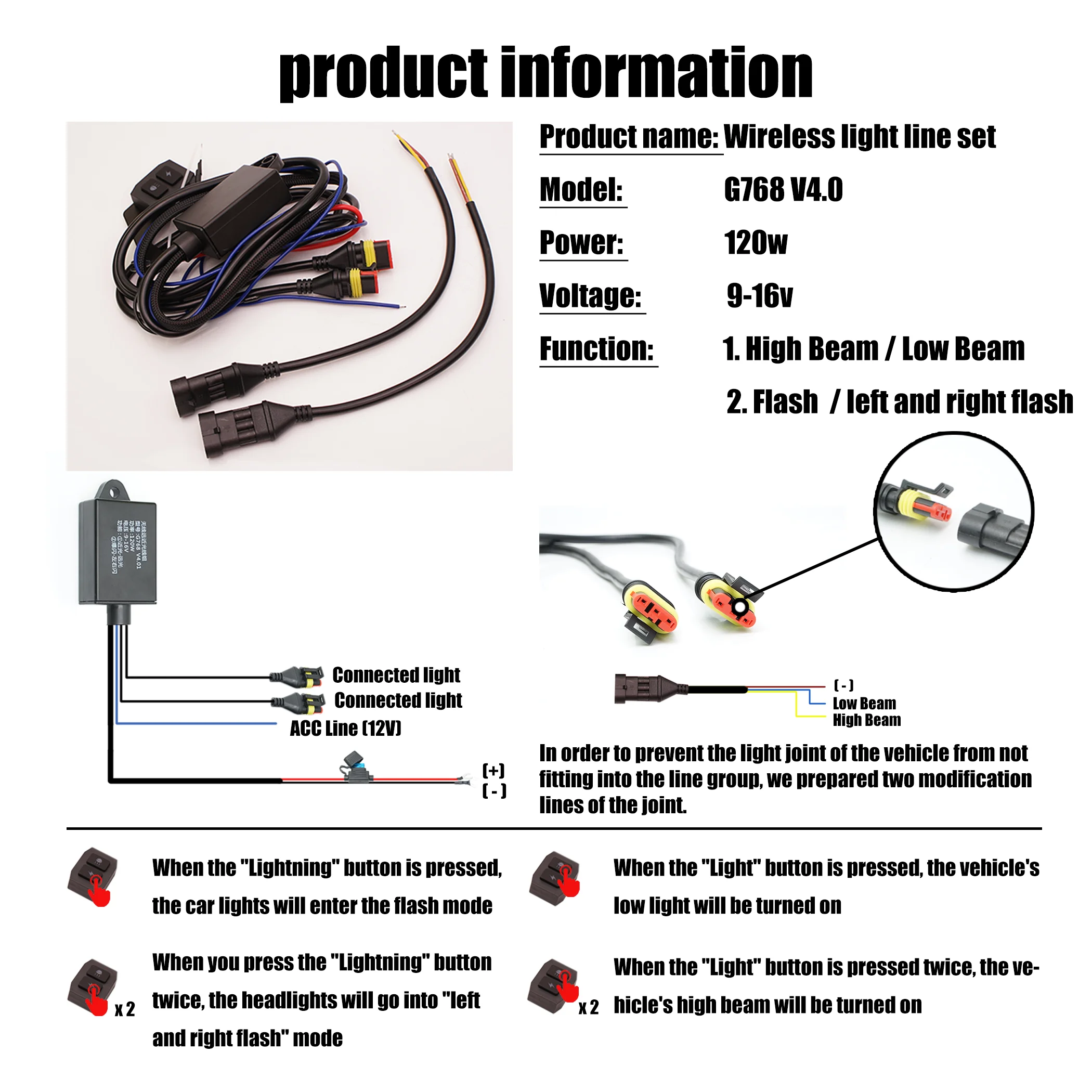 1 zestaw motocykle LED światła przeciwmgielne kable w wiązce przewód przekaźnikowy do motocykla motocykl mgła Led Light z kontroler błysku