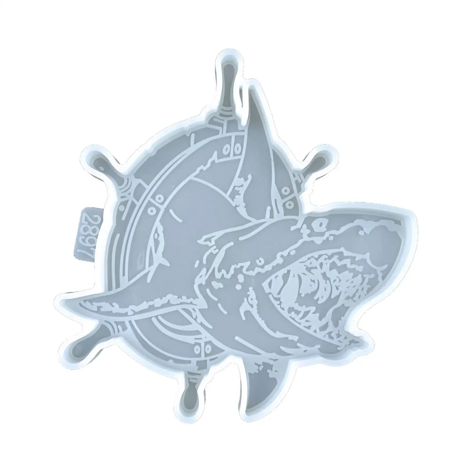 Shark Design Resin Coaster Mold Silicone Epoxy Reusable Casting Tray for DIY Cup Mat Making Coffee Tea Home Craft Supplies