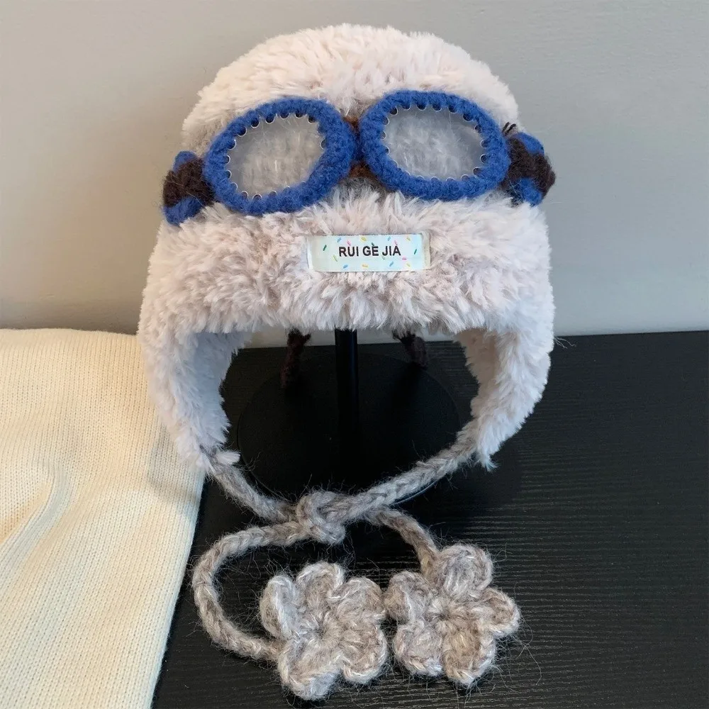 New Warm Winter Flight Hats Thickened Windproof Wool Beanie Hat Soft Ear Protection Pullover Cap For Women