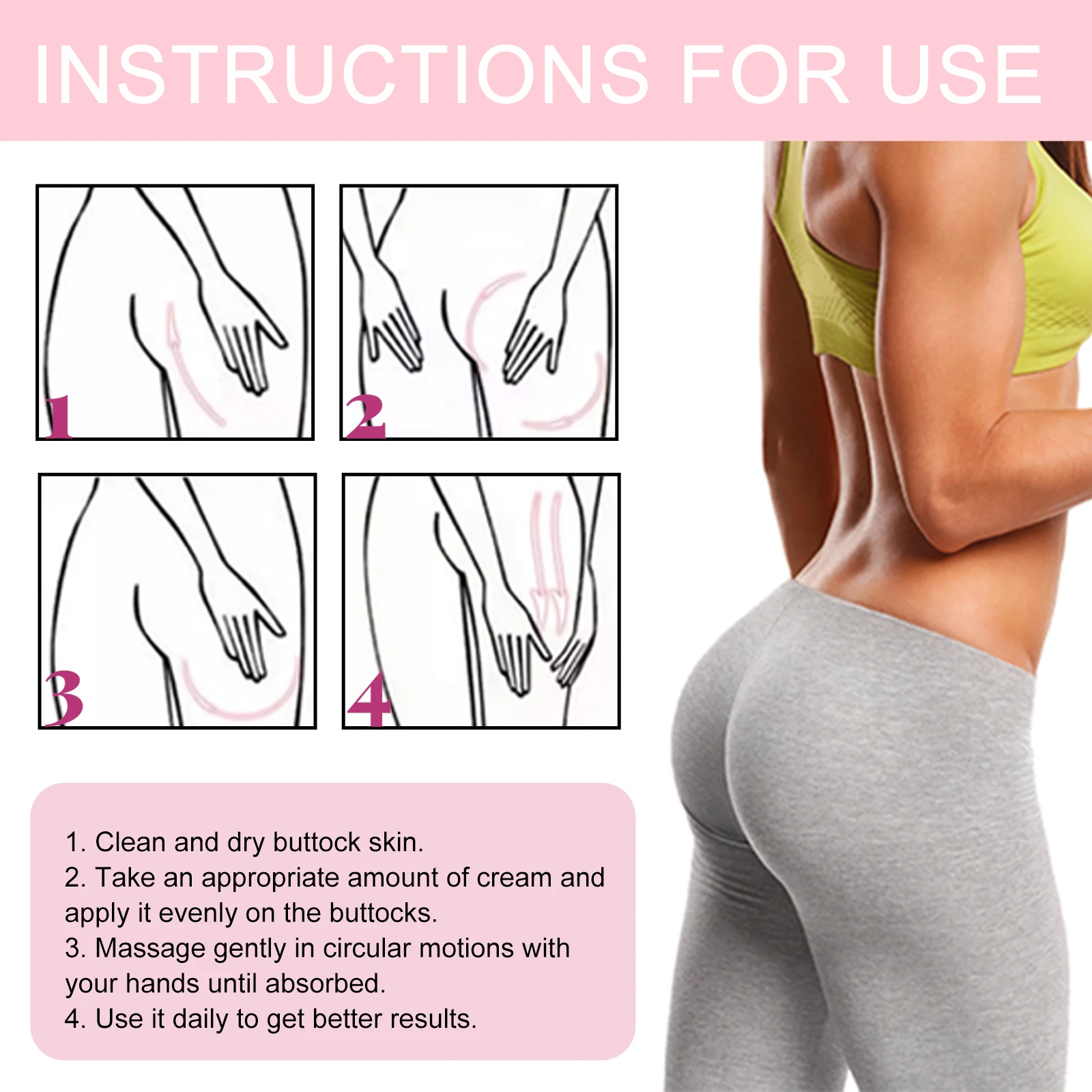 Crema levantadora de cadera, crema reafirmante e hidratante para realzar los glúteos, reafirma la piel, nutre las curvas para una apariencia más suave y completa de la cadera