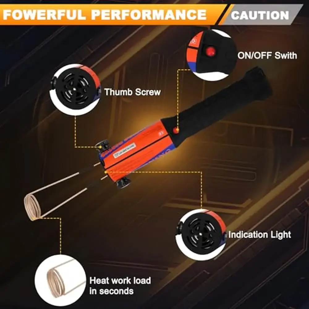 110V Magnetic Induction Heater Kit Bolt Removal Tool Rusty Screw Removing 1000W Handheld Automotive Machinery Metal Parts Heat