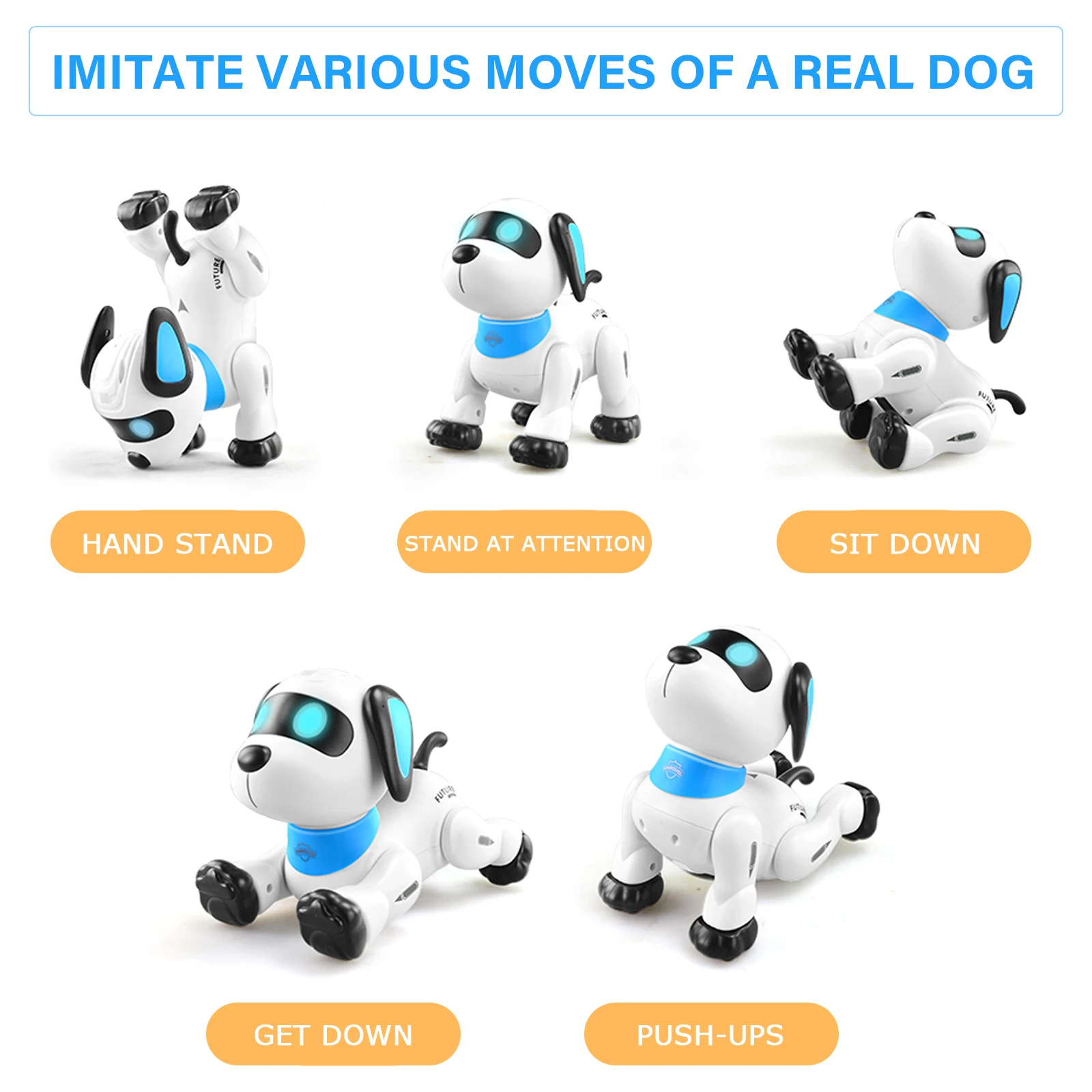 RC Robot Dog Electronic Walking Dancing Dog, Toque Inteligente, Controle Remoto Pet Toy, Brinquedos infantis, Meninos e Meninas Presentes