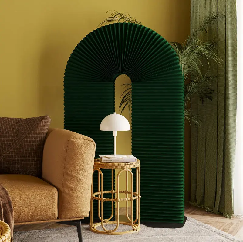 

Screen sparrow tail creative partition exhibition hall model room seat screen movable set decoration dark green arch