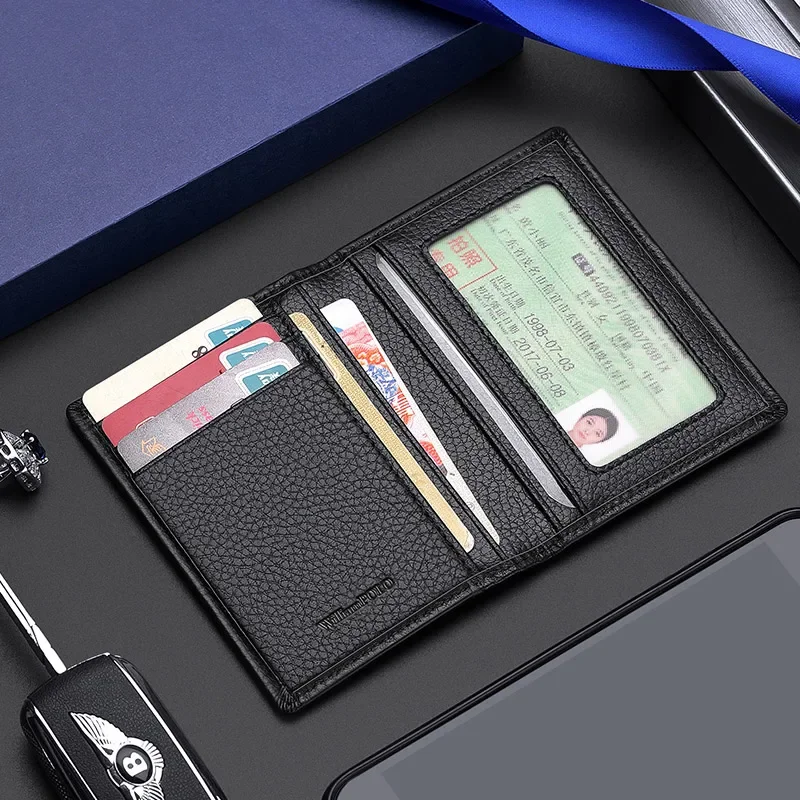Luxury brand Mini Ultra-thin Small Wallet Men's Short Leather Small Card Holder Youth Wallet Real Leather Coin Purse WILIAMPOLO image 6
