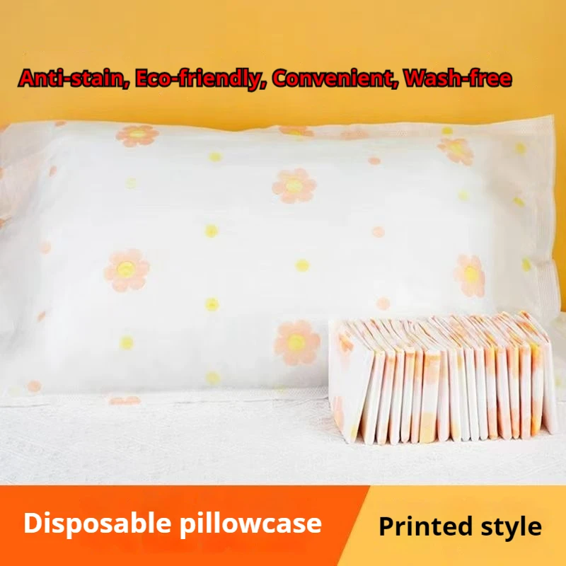 20-Pack Disposable Pillowcases, Thickened and Enlarged, Dirt-Resistant, Portable for Travel, Home, Hotel, Train Sleeper, Beauty Salon, Printed Pillowcases, Essential for Office and Travel