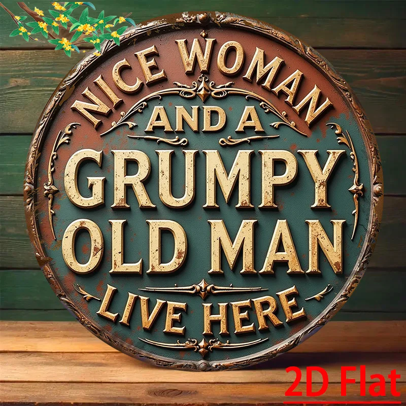 2D Flat Vintage Style Round Sign/