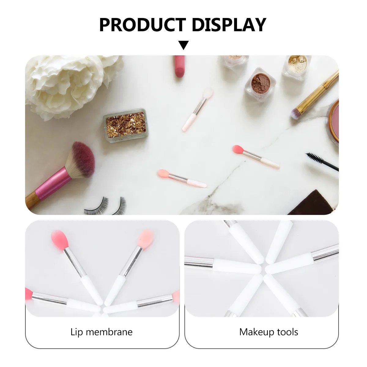 6Pcs Flesh Pink Watermelon Red Translucent Silicone Lip Brush Applicator Professional Lip Makeup Tool for Even Color Blending view 4
