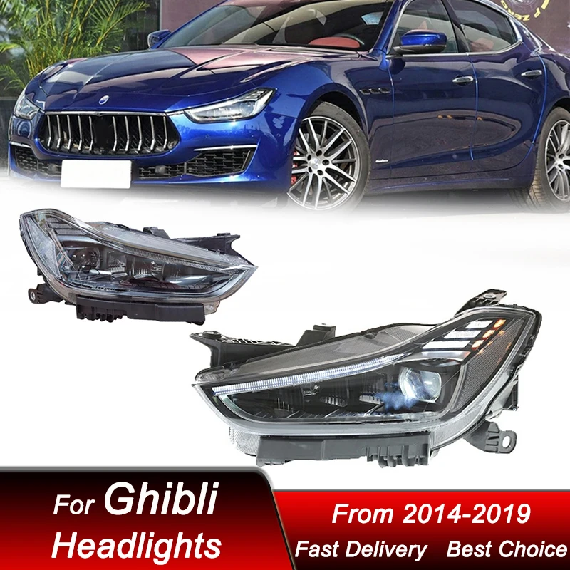 

Pop Car Styling Headlights For Maserati Ghibli 2014-2019 New Style Full LED Headlamp Assembly Upgrade Projector Lens Accessories