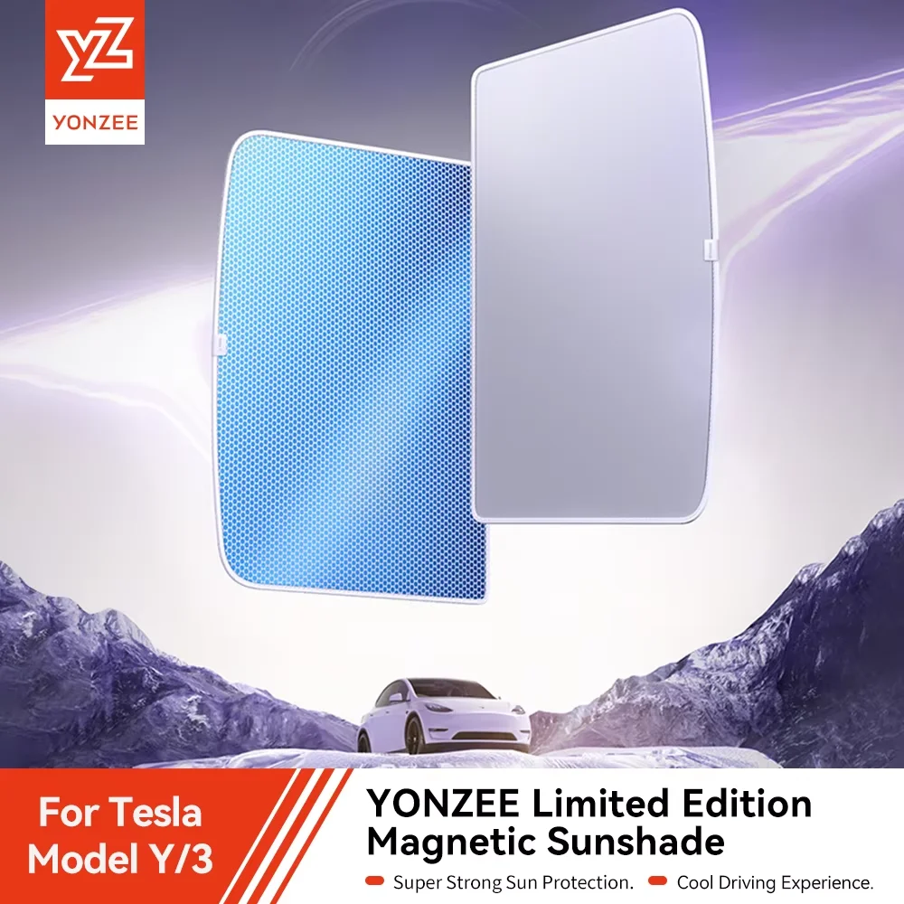 YZ For Tesla Highland Model 3 Model Y 2025 2026 Starship Ice Frost Sun Shades Honeycomb Glass Screen Sunshade Front Rear Sunroof