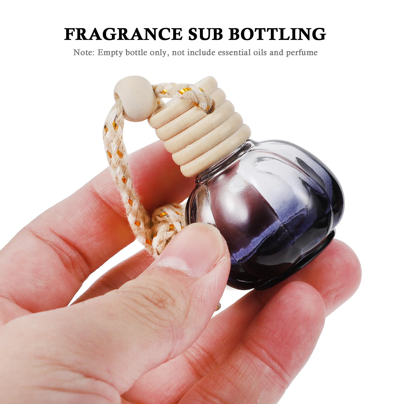 

10pcs Perfume Pendant Glass Hanging Diffuse Bottle For Interior Aromatherapy Decor Car Hanging Ornament Car Decoration Accessory