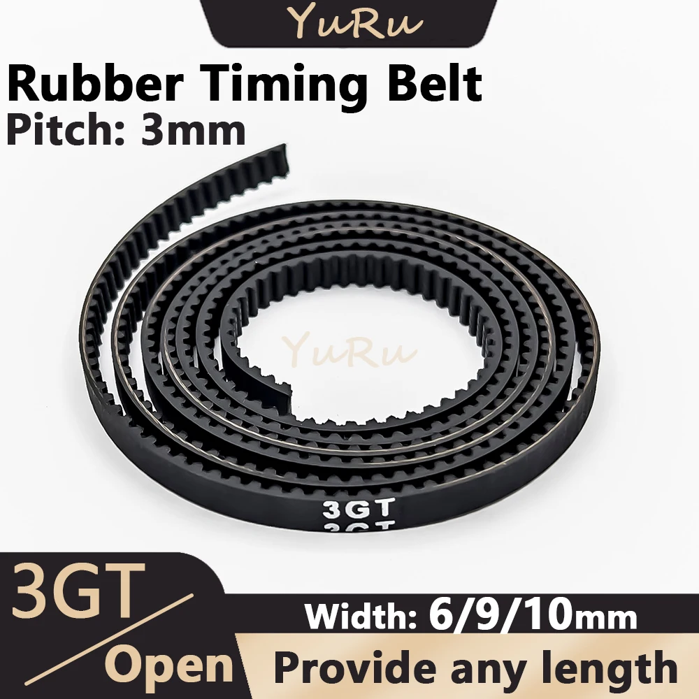 

3GT 3M Rubber Open Timing Belt Width 6/9/10mm Belt Pitch 3mm GT3 Provide Any Length Conveyor Belt 3MGT Synchronous Belt 3M